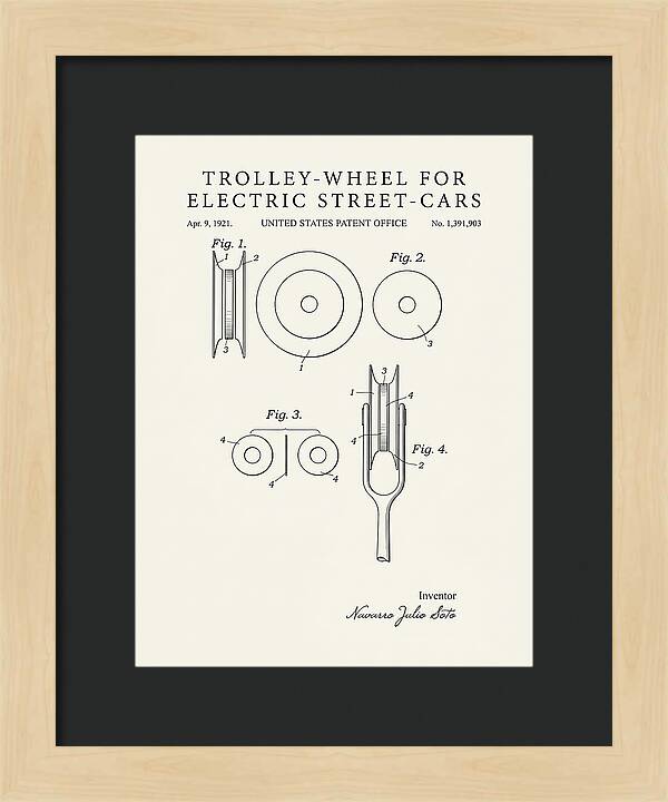 Trolley Wheel For Electric Street Cars Minimalist Patent Us1391903