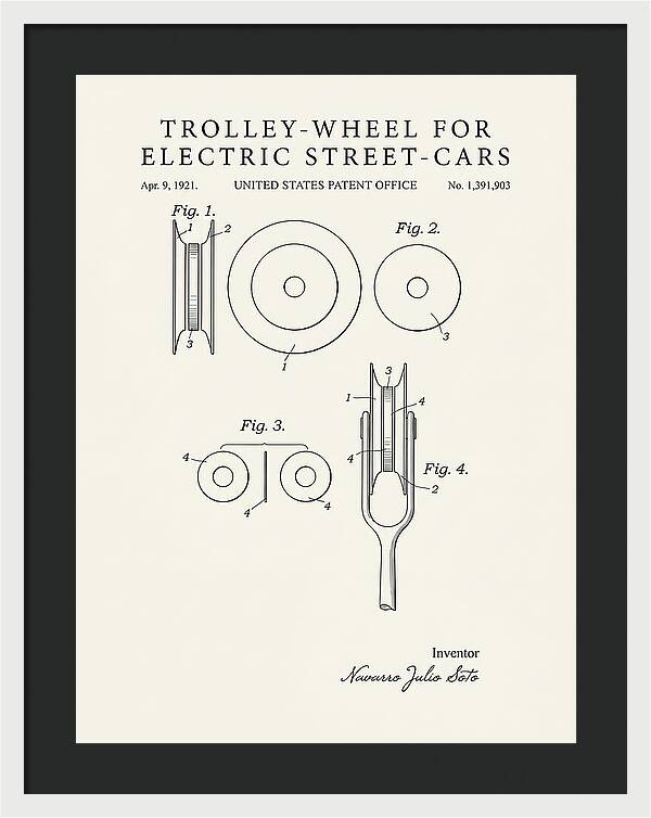 Trolley Wheel For Electric Street Cars Minimalist Patent Us1391903