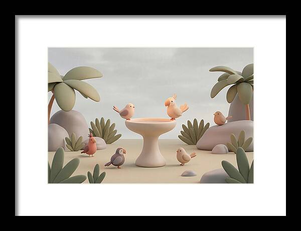 Tropical Bird Bath Gathering