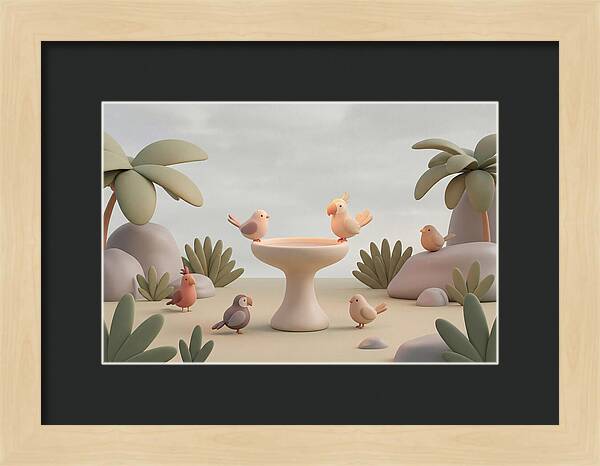 Tropical Bird Bath Gathering