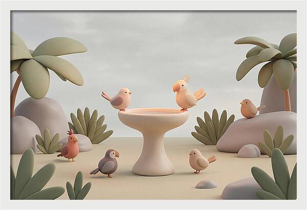 Tropical Bird Bath Gathering