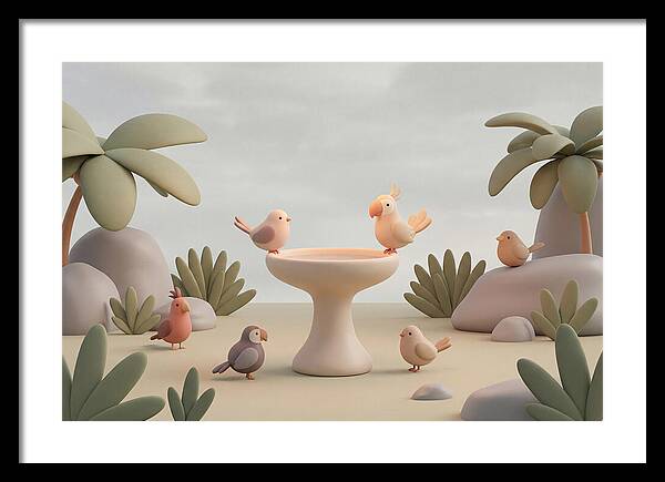 Tropical Bird Bath Gathering