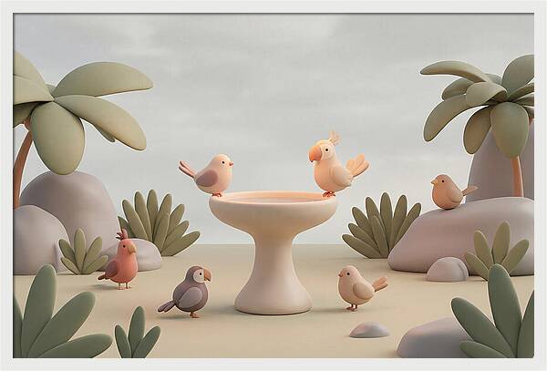 Tropical Bird Bath Gathering