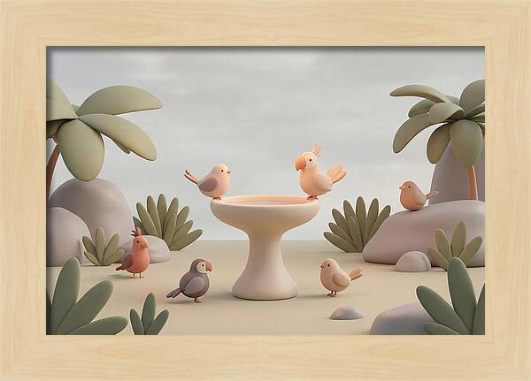 Tropical Bird Bath Gathering