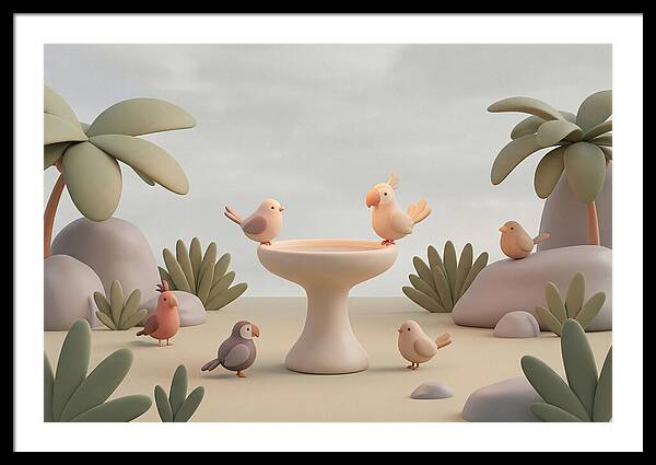 Tropical Bird Bath Gathering