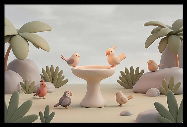 Tropical Bird Bath Gathering