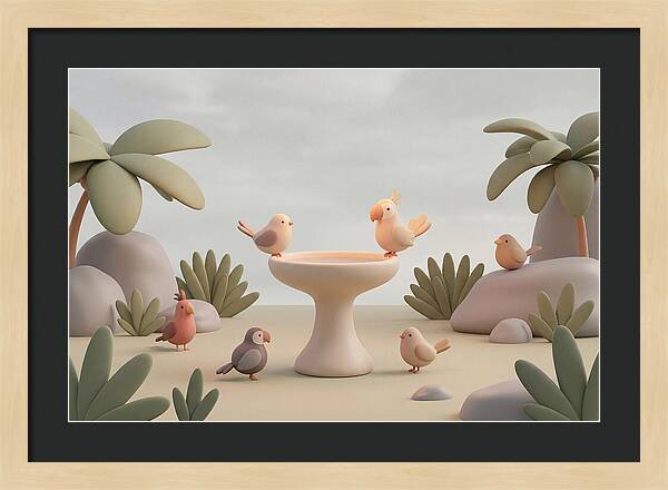 Tropical Bird Bath Gathering