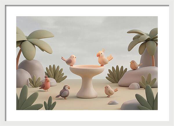 Tropical Bird Bath Gathering