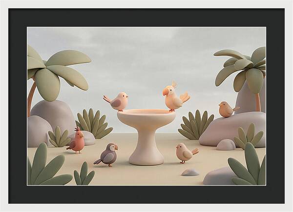 Tropical Bird Bath Gathering