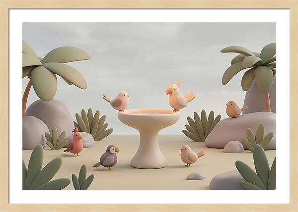 Tropical Bird Bath Gathering