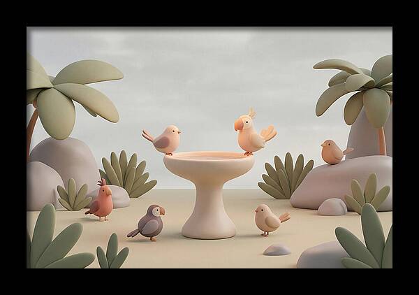 Tropical Bird Bath Gathering