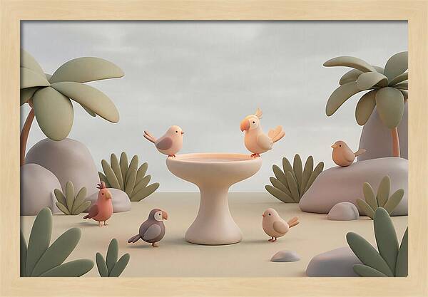 Tropical Bird Bath Gathering