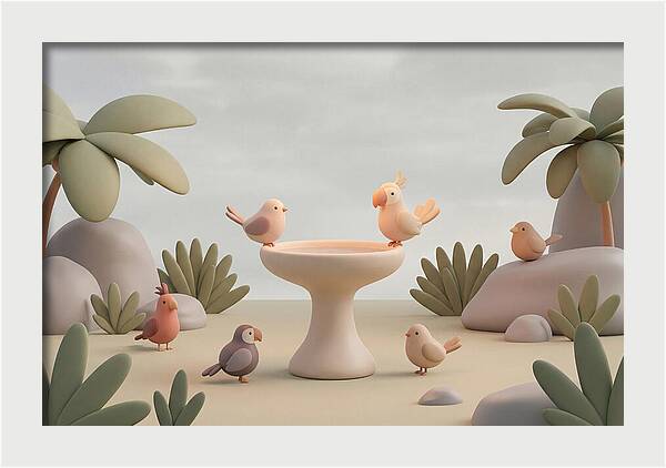 Tropical Bird Bath Gathering