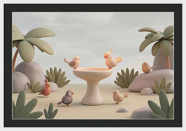 Tropical Bird Bath Gathering