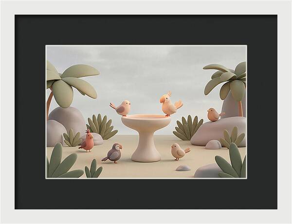 Tropical Bird Bath Gathering