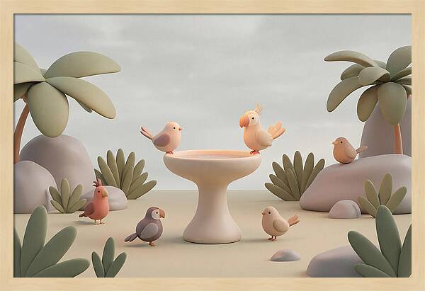 Tropical Bird Bath Gathering