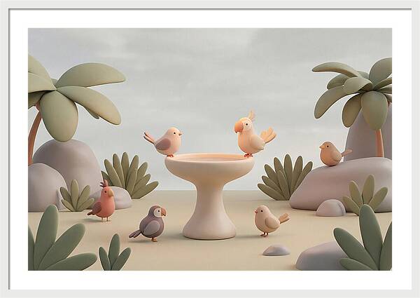 Tropical Bird Bath Gathering