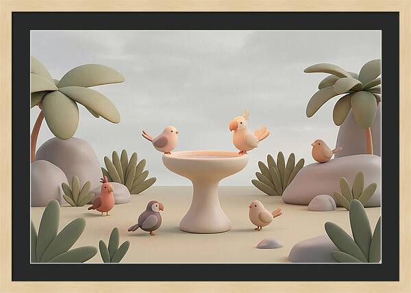 Tropical Bird Bath Gathering