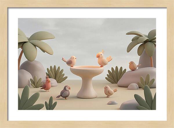 Tropical Bird Bath Gathering