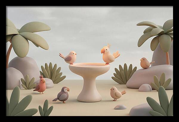 Tropical Bird Bath Gathering