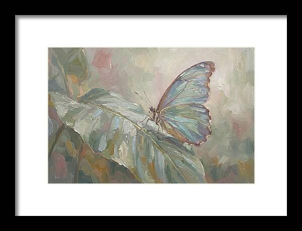Tropical Butterfly On Leaf