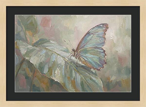 Tropical Butterfly On Leaf