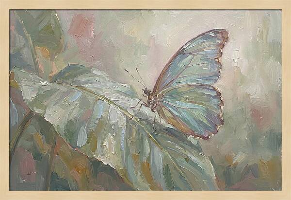 Tropical Butterfly On Leaf