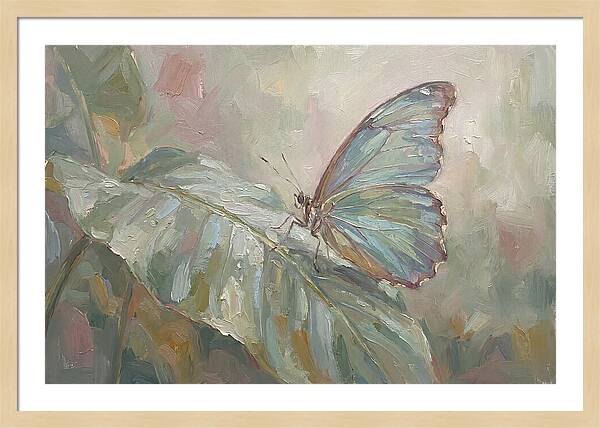 Tropical Butterfly On Leaf