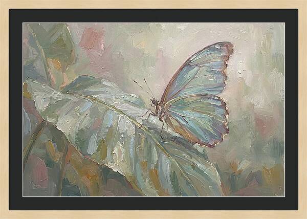 Tropical Butterfly On Leaf