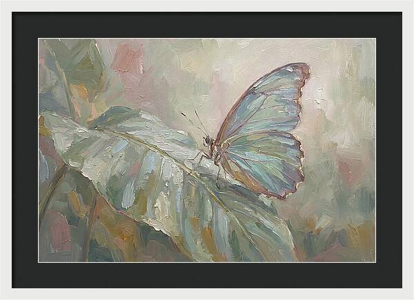 Tropical Butterfly On Leaf