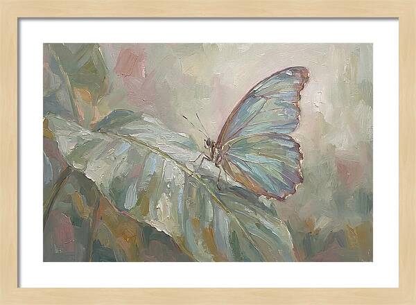 Tropical Butterfly On Leaf