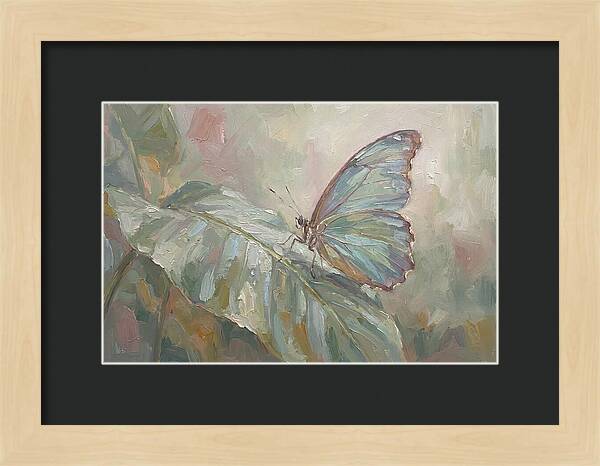 Tropical Butterfly On Leaf