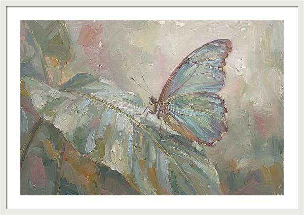 Tropical Butterfly On Leaf