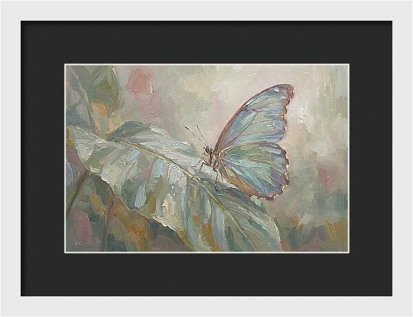 Tropical Butterfly On Leaf
