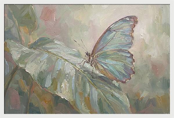 Tropical Butterfly On Leaf