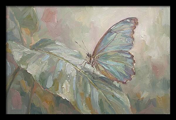 Tropical Butterfly On Leaf