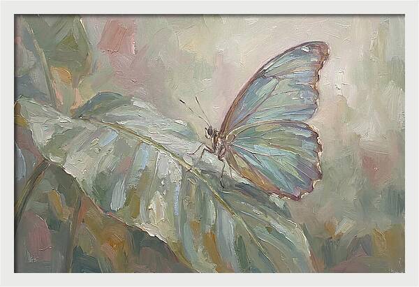Tropical Butterfly On Leaf