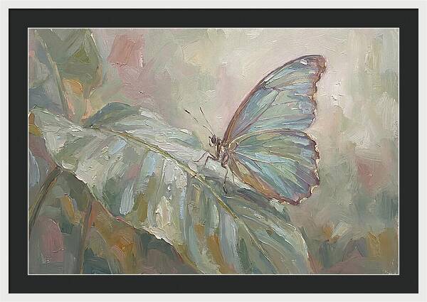 Tropical Butterfly On Leaf