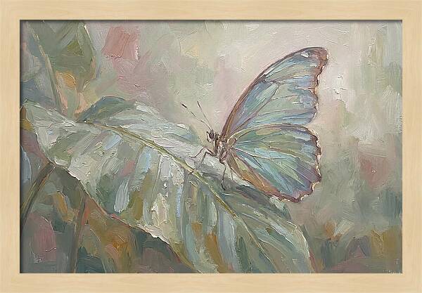 Tropical Butterfly On Leaf