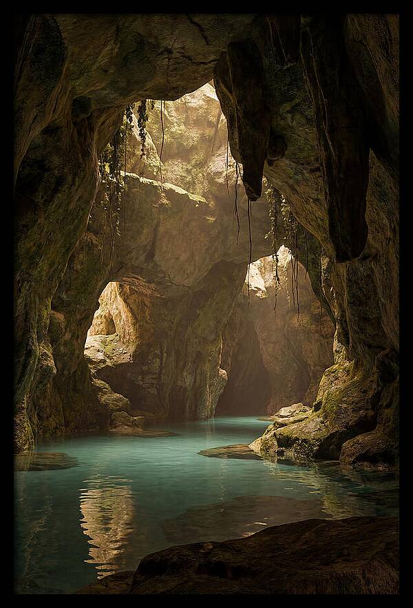 Tropical Coastal Cave Serenity