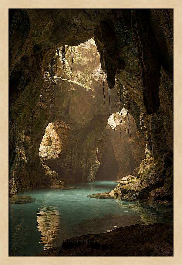 Tropical Coastal Cave Serenity
