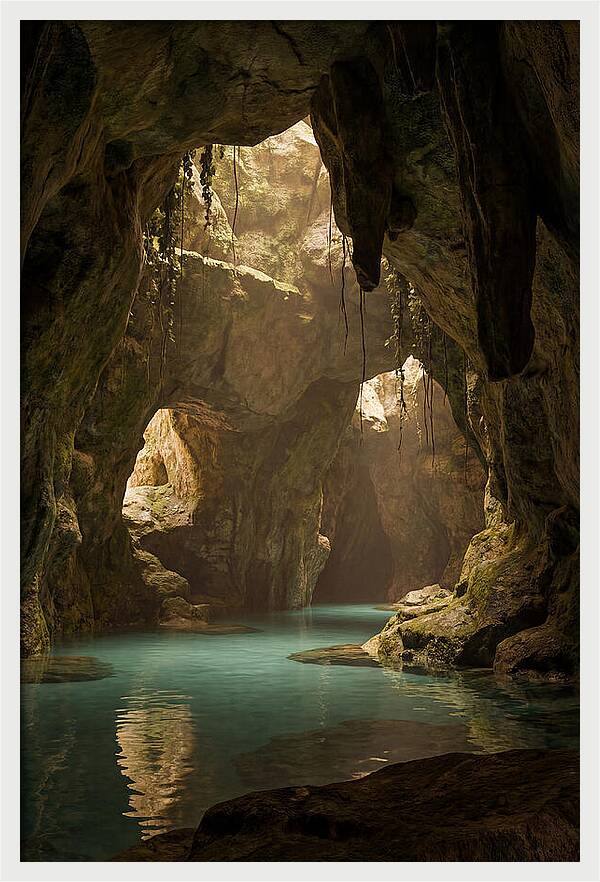 Tropical Coastal Cave Serenity