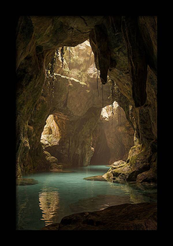 Tropical Coastal Cave Serenity