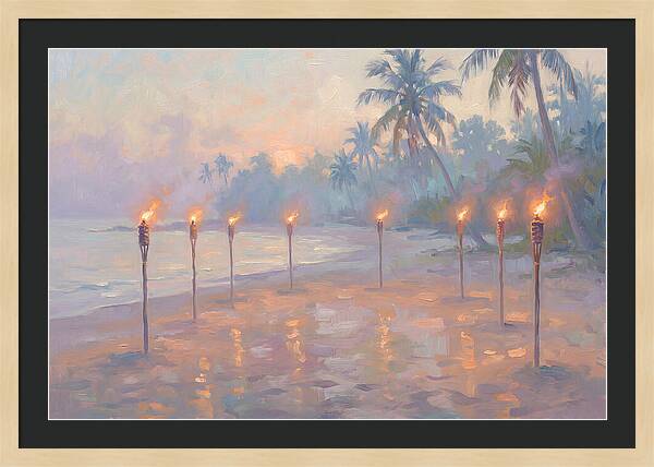 Tropical Fire Dance At Dusk
