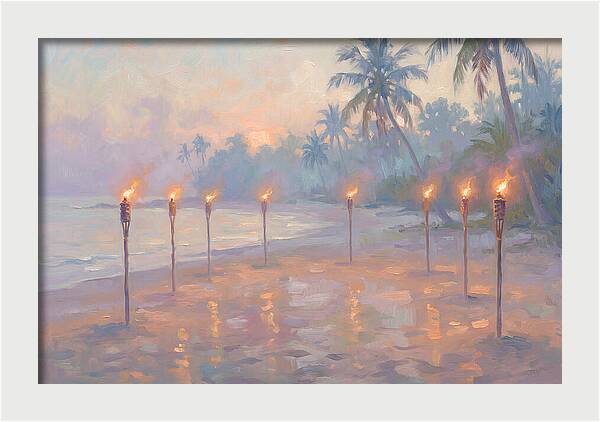 Tropical Fire Dance At Dusk