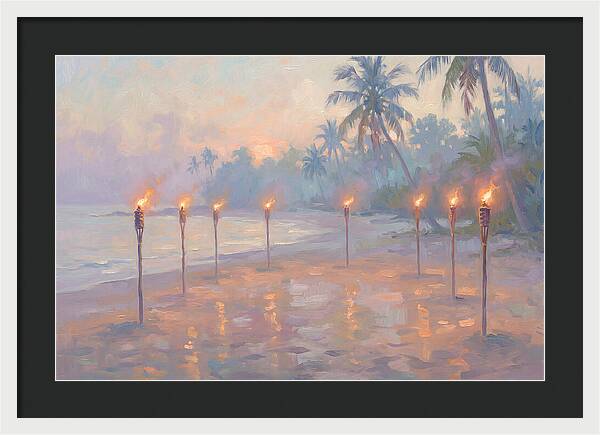 Tropical Fire Dance At Dusk