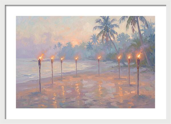 Tropical Fire Dance At Dusk