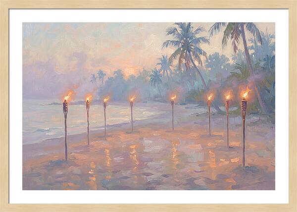 Tropical Fire Dance At Dusk