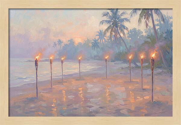 Tropical Fire Dance At Dusk