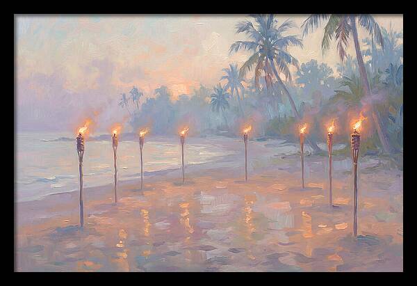 Tropical Fire Dance At Dusk
